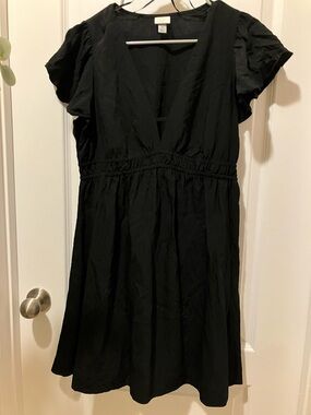 a new day Black Mini Dress with V-Neck